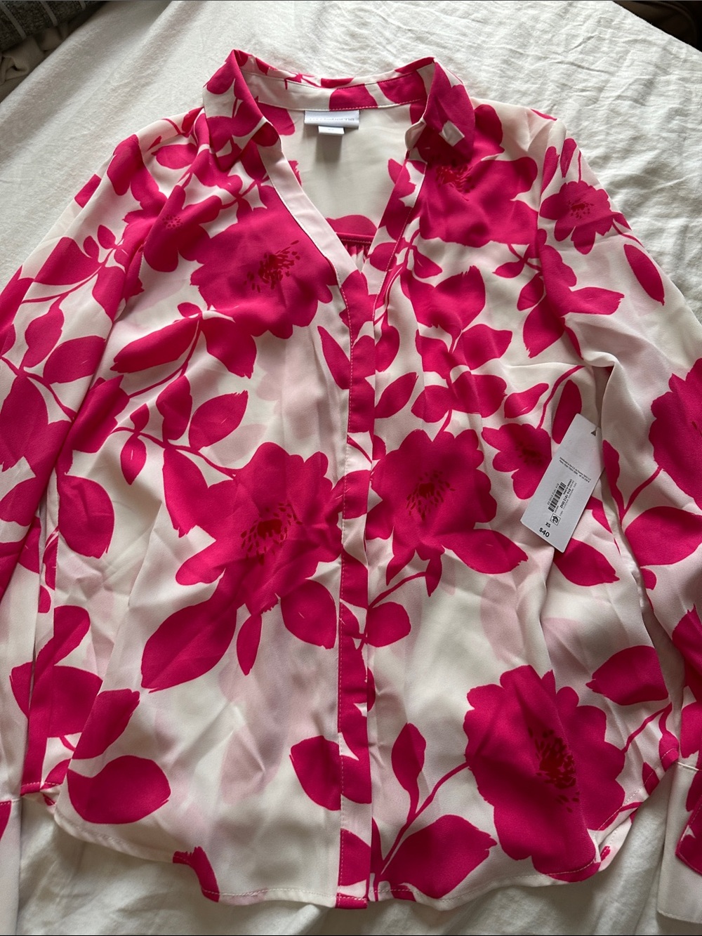 Liz Claiborne Pink Floral Button-Down Blouse